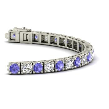 tanzanite tennis bracelet white gold
