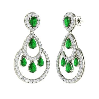 emerald and diamond chandelier earrings