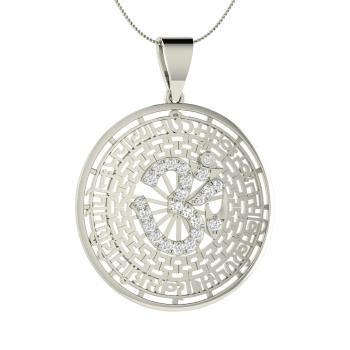 Om Necklace with Round SI Diamond | 0 