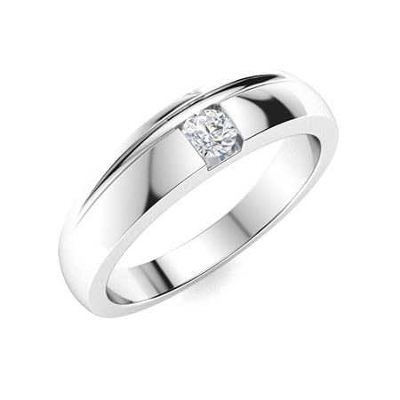 Adonia Men's Ring with Round SI Diamond | 0.1 carats Round SI Diamond ...