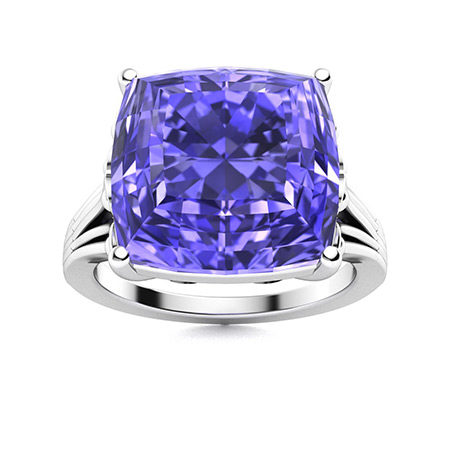 Allura Ring with Cushion cut Tanzanite | 4.93 carats Rectangle ...