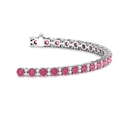 Pink Tourmaline Sterling Silver Bracelet | October Birthstone Bracelet –  bcr-designs