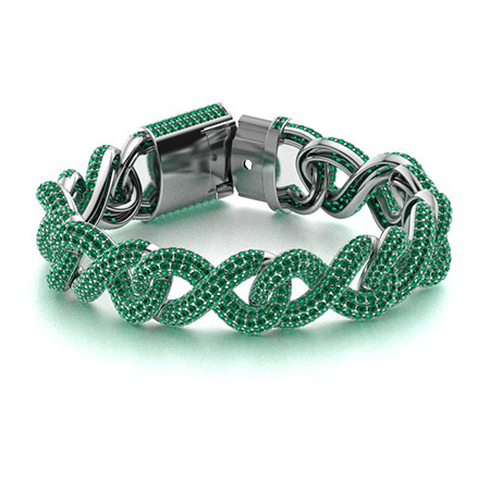 Mens emerald bracelet Clearance