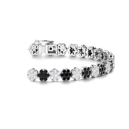 Black bracelet deals with diamonds