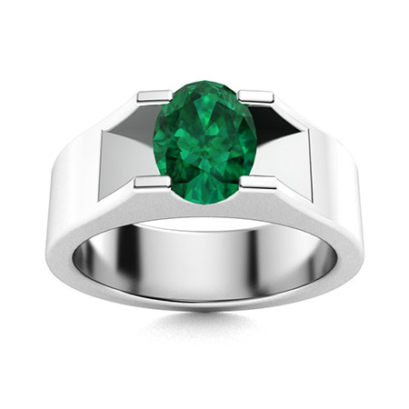 Men's Emerald Wedding Bands | Men's Emerald Rings | Diamondere (Natural ...