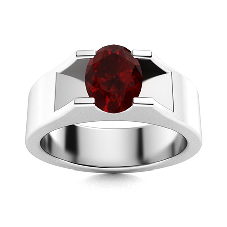 Men's Garnet Wedding Bands | Men's Garnet Rings | Diamondere (Natural ...