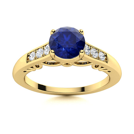 Sapphire Rings in Yellow Gold | Diamondere