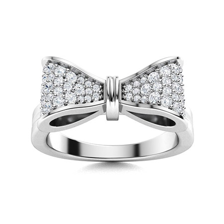 Cute And Dainty Bow Tie Diamond Ring – Capucinne