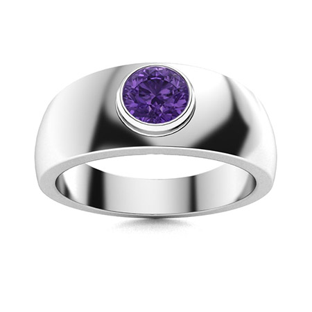 Mens ring with purple on sale stone