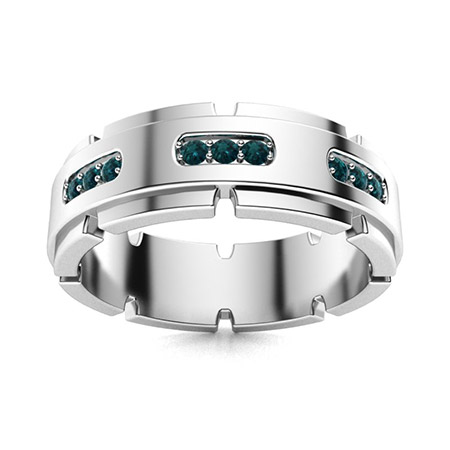 Men's Blue Diamond Wedding Bands | Men's Blue Diamond Rings | Diamondere
