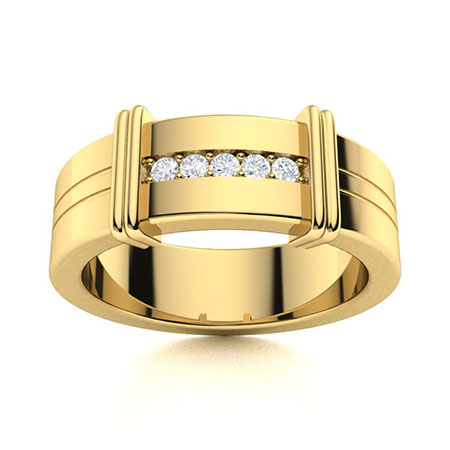 VVS Diamond Men's Rings in Yellow Gold | VVS Diamond Men's Wedding Band ...