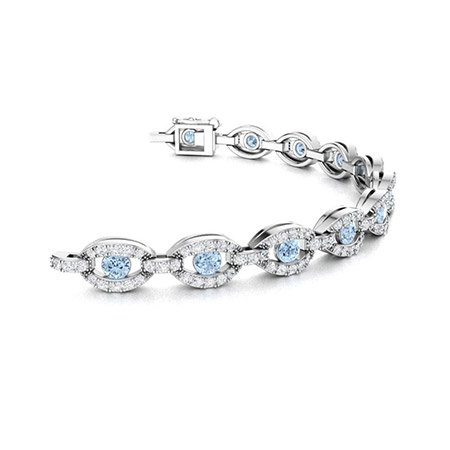 White Gold Bracelet With Aquamarines | Braverman Jewelry