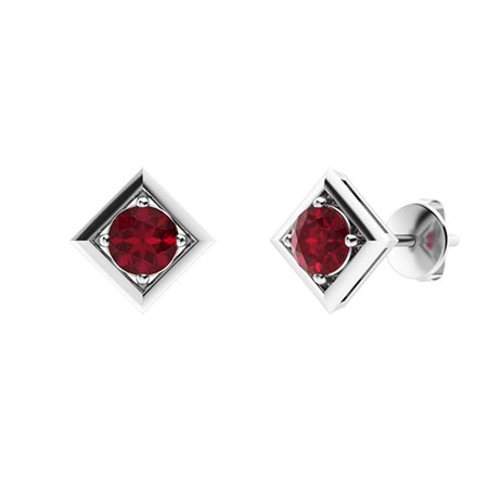 Round deals ruby earrings