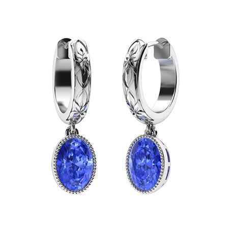 Blue & White Ceylon Sapphire earring