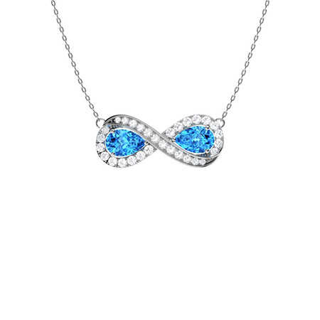 blue topaz infinity necklace