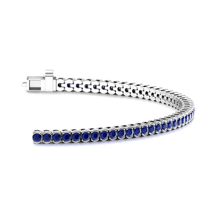 Natural Blue Sapphire 925 Sterling Silver Tennis Bracelet Jewelry – SHINE  JEWEL
