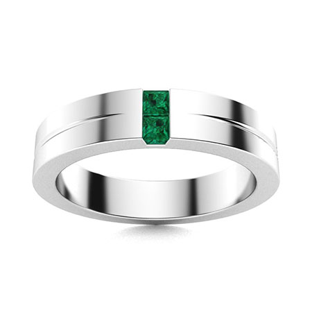 EFFY Collection EFFY® Men's Emerald (1-3/8 ct. t.w.) and Diamond Accent Ring  in 14k Gold - Macy's