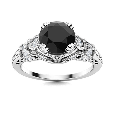 black onyx engagement ring