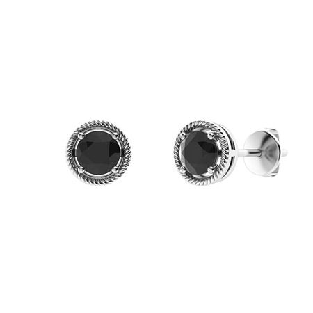29 ct Three Black Diamond Curved Stud Earrings 14kyg  Sarah O