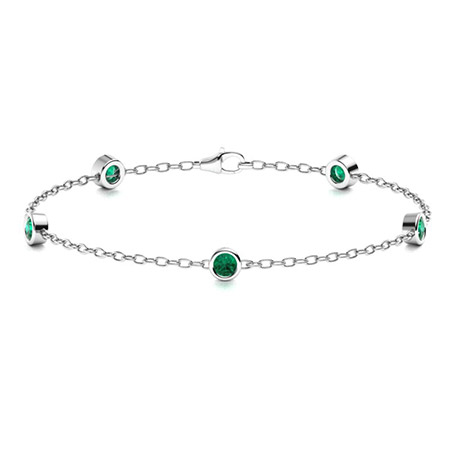 925 Sterling Silver Natural Emerald Bracelet, Handmade Jewelry, Gemstone  Birthstone Bracelet, Gift For Women – SilverJewelryZone