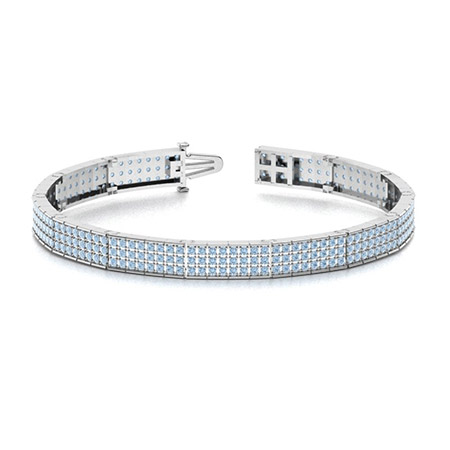 Aquamarine Bracelet with Diamonds Sterling Silver | Kay Outlet