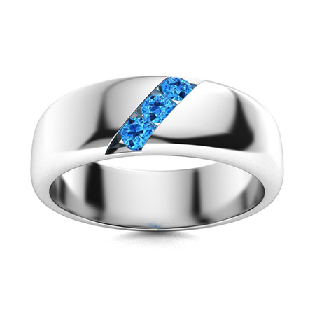 Mens blue topaz deals wedding band