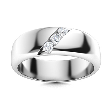 Mens Diamond Wedding Ring, Solitaire Diamond Mens Ring, Mens Engagement  Ring, 18K White Gold, 0.50 Carat GIA Certified Handmade