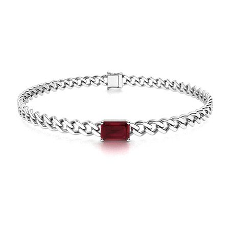 Amazon.com: 18K Yellow Gold Ruby Birthstone Gold Initial Bracelet for women  – July gemstone 29.00 cts. Genuine Ruby 0.06 cttw Natural Diamond (HI  color, SI clarity) Gemstone Fine Bracelets for girls: Clothing,