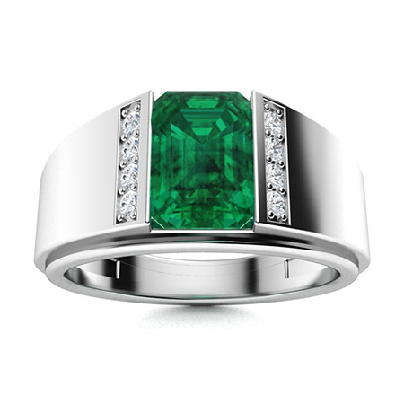 Emerald Men's Wedding Bands | Emerald Men's Rings | Diamondere (Natural ...