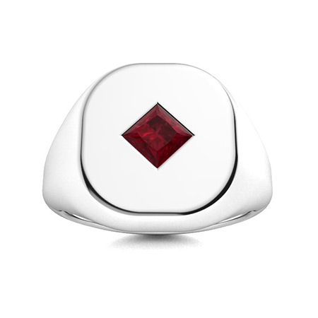 Deana Men's Ring with Princess cut Ruby | 0.39 carats Square Ruby Men's ...
