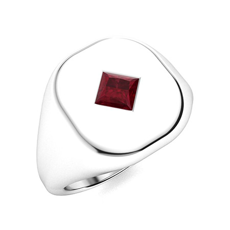 Deana Men's Ring with Princess cut Ruby | 0.39 carats Square Ruby Men's ...