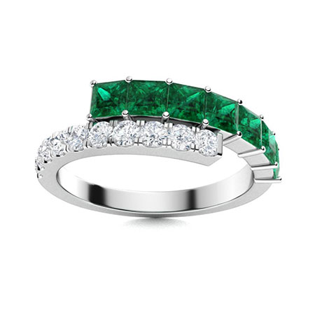Sterling Silver September Birthstone Ring - 1 Ct Emerald Cut CZ Solitaire, Handmade In USA (Size 10)