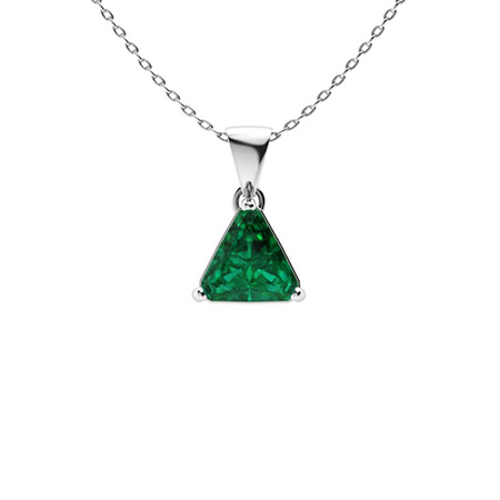 Green Emerald 4mm Square Cut Gemstone Pendant 14k Real Gold Pendant
