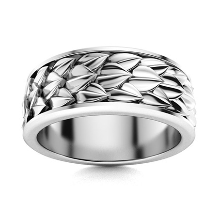 Dome Men's Wedding Band | Men's Rings in 14k White Gold | Diamondere