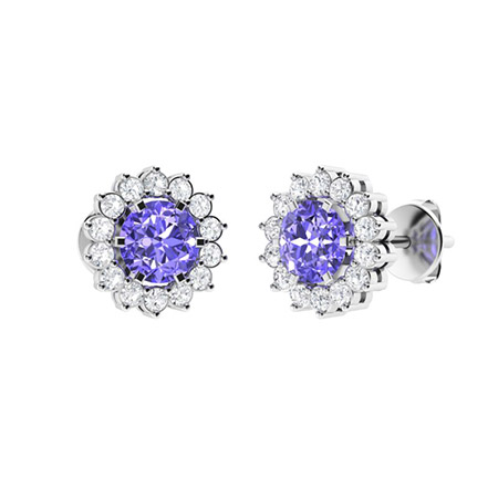 Tanzanite halo deals earrings