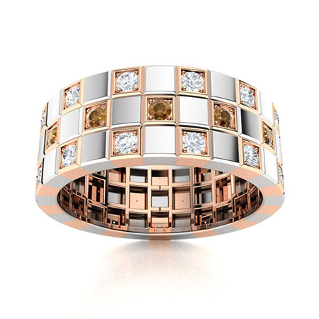 Dustin Men's Ring with Round Brown Diamond, SI Diamond | 0.98 carats ...