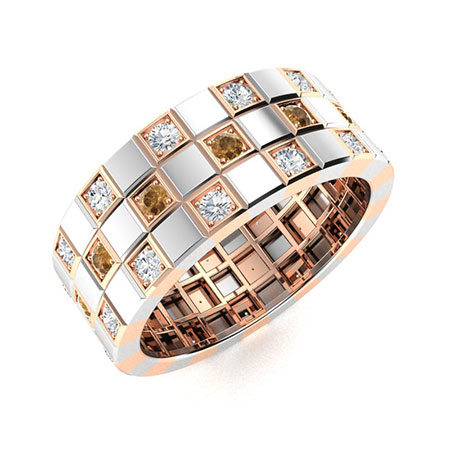 Dustin Men's Ring with Round Brown Diamond, SI Diamond | 0.98 carats ...