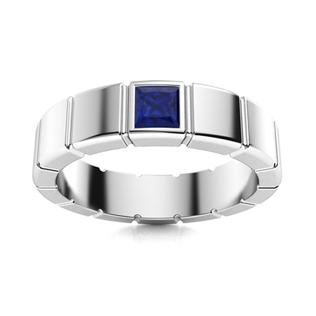 Lab Created Blue Sapphire silver Men Ring, 925 Sterling Silver, Ring For Men  | eBay