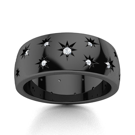 Men's Wedding Bands in Black Gold | Men's Rings in Black Gold | Diamondere