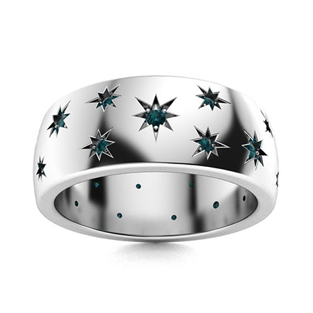 Men's Blue Diamond Wedding Bands | Men's Blue Diamond Rings | Diamondere