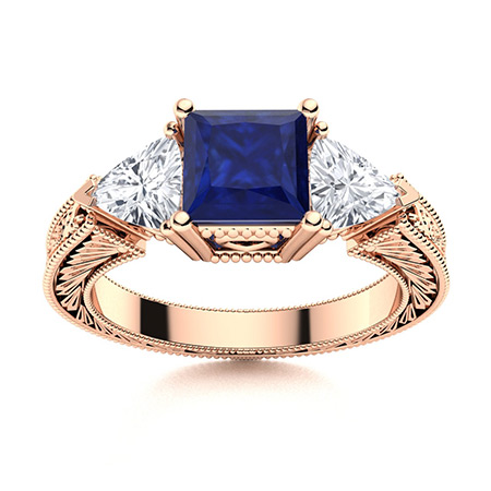 Sapphire Engagement Rings in Rose Gold | Diamondere