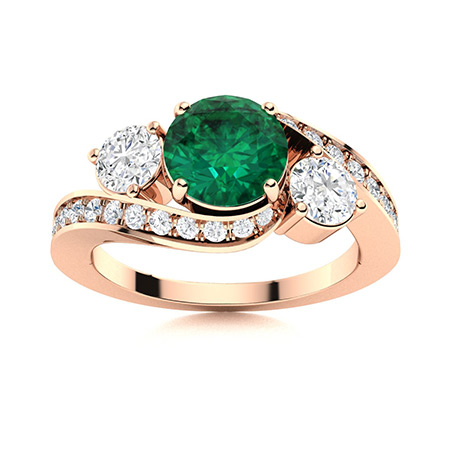 Emerald Engagement Rings in Rose Gold | Diamondere