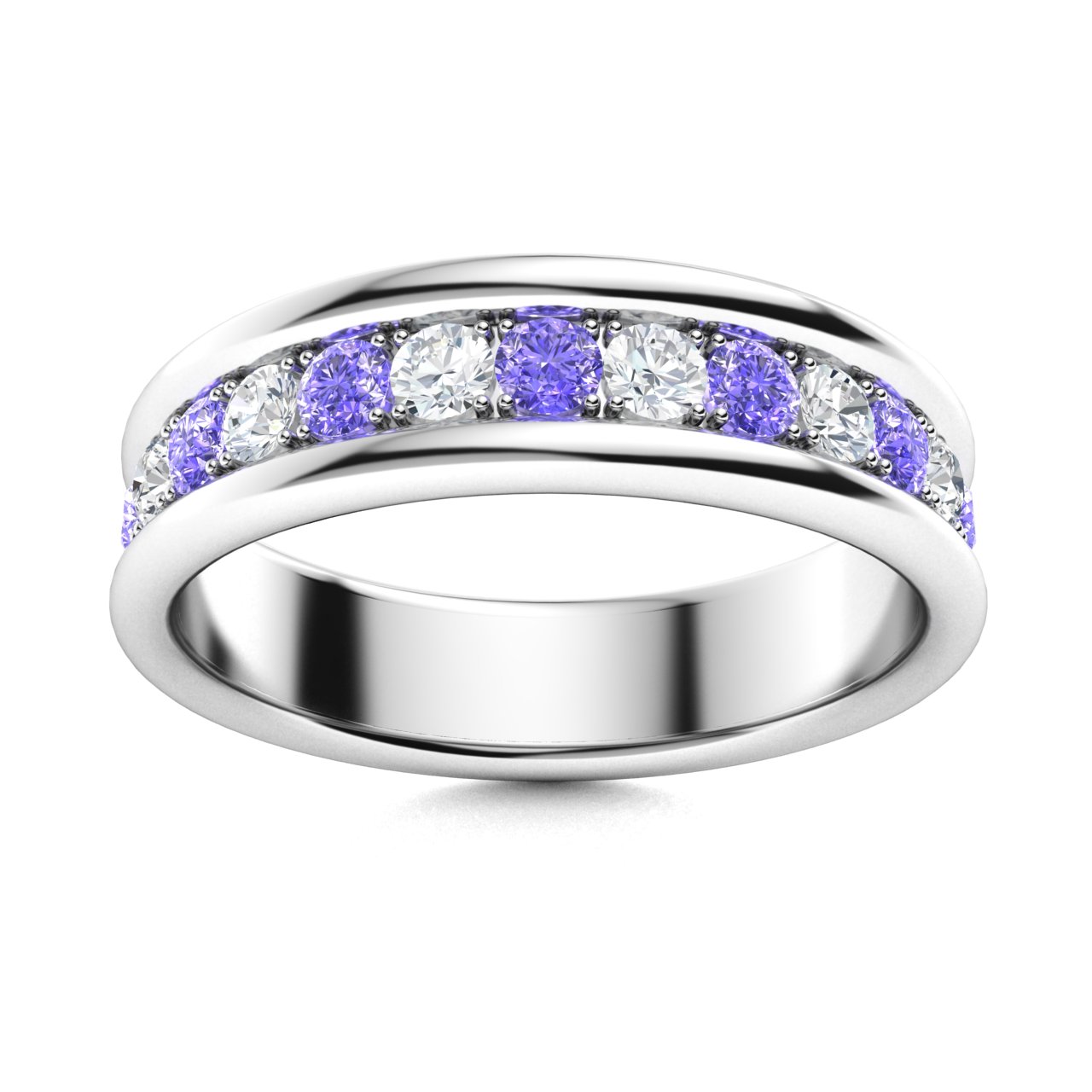 Jewellery Rings Wedding & Engagement Claddagh Rings Bridal Set Size 8 Celtic Black Rhodium Claddagh & Garnet Full Eternity Wedding Band 