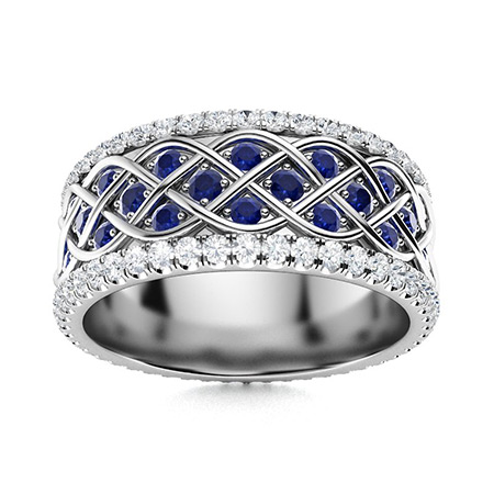 Gormley Ring with Round Sapphire, SI Diamond | 1.74 carats Round ...