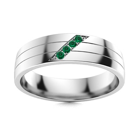 Gunner Men's Ring with Round Emerald | 0.04 carats Round Emerald