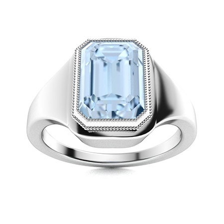 Aquamarine & Diamond Heart Ring in 18k Yellow Gold - Filigree Jewelers