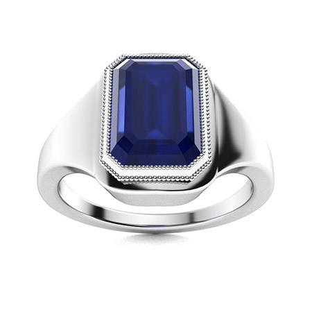 Men's Blue Sapphire Statement Ring in 14k Yellow Gold – Elie's Fine Jewelry