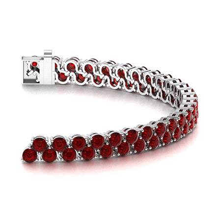Vintage Bohemian Red Garnet White Sapphire Bracelet 925 Sterling Silve –  Nemesis Jewelry NYC