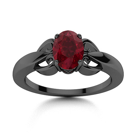 Ruby Engagement Rings in 18k Black Gold | Ruby Engagement Rings in ...