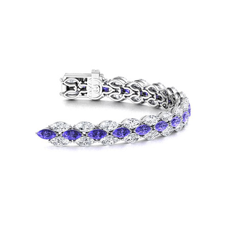 Blue Tanzanite Gemstone Silver Bracelet, For Party Wear, Size: None at Rs  250000/piece in Jaipur